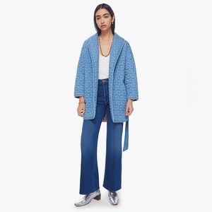 MOTHER Channel Changer star quilted chambray belted jacket